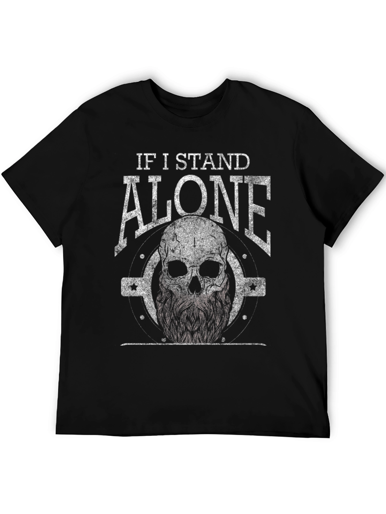 Black Skull Graphic T-Shirt - If I Stand Alone Tee view 5