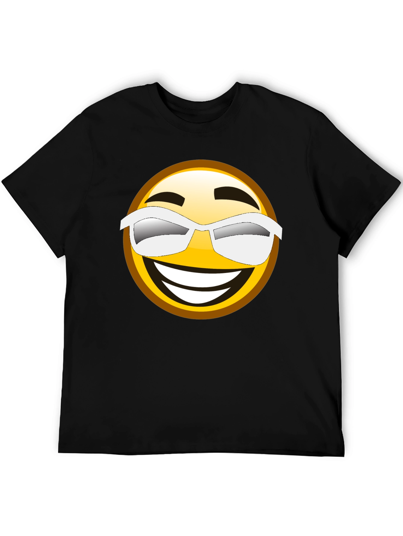 Black Cool Emoji Graphic Black T-Shirt view 5