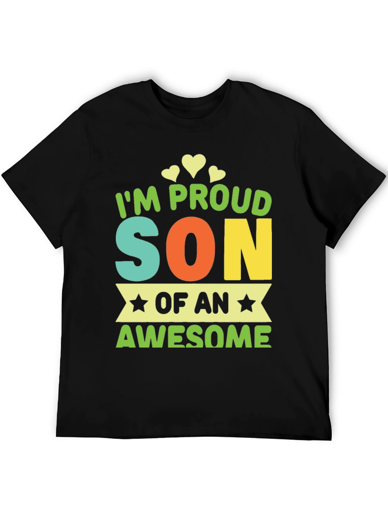 Black Proud Son T-Shirt - Awesome Parent Gift view 5