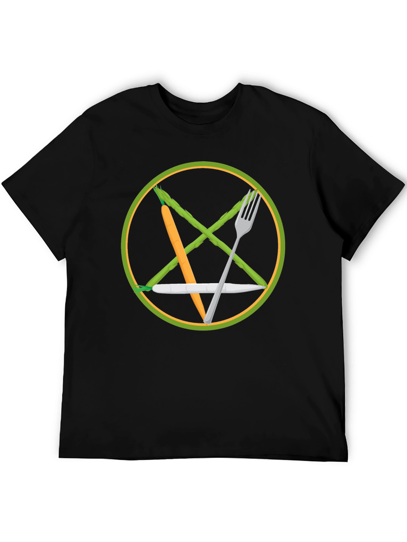 Black Veggie Pentagram T-Shirt - Vegan Magic view 5
