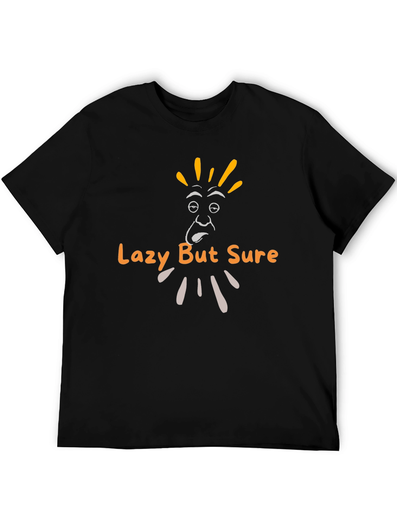 Black Lazy But Sure Graphic Tee view 5