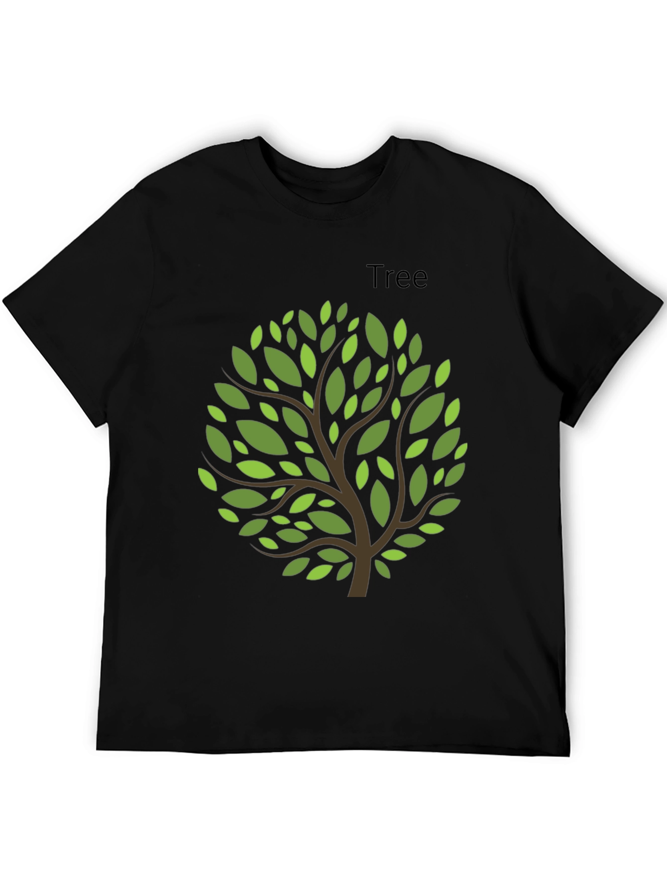 Black Nature Inspired Tree Graphic Tee - Black view 5