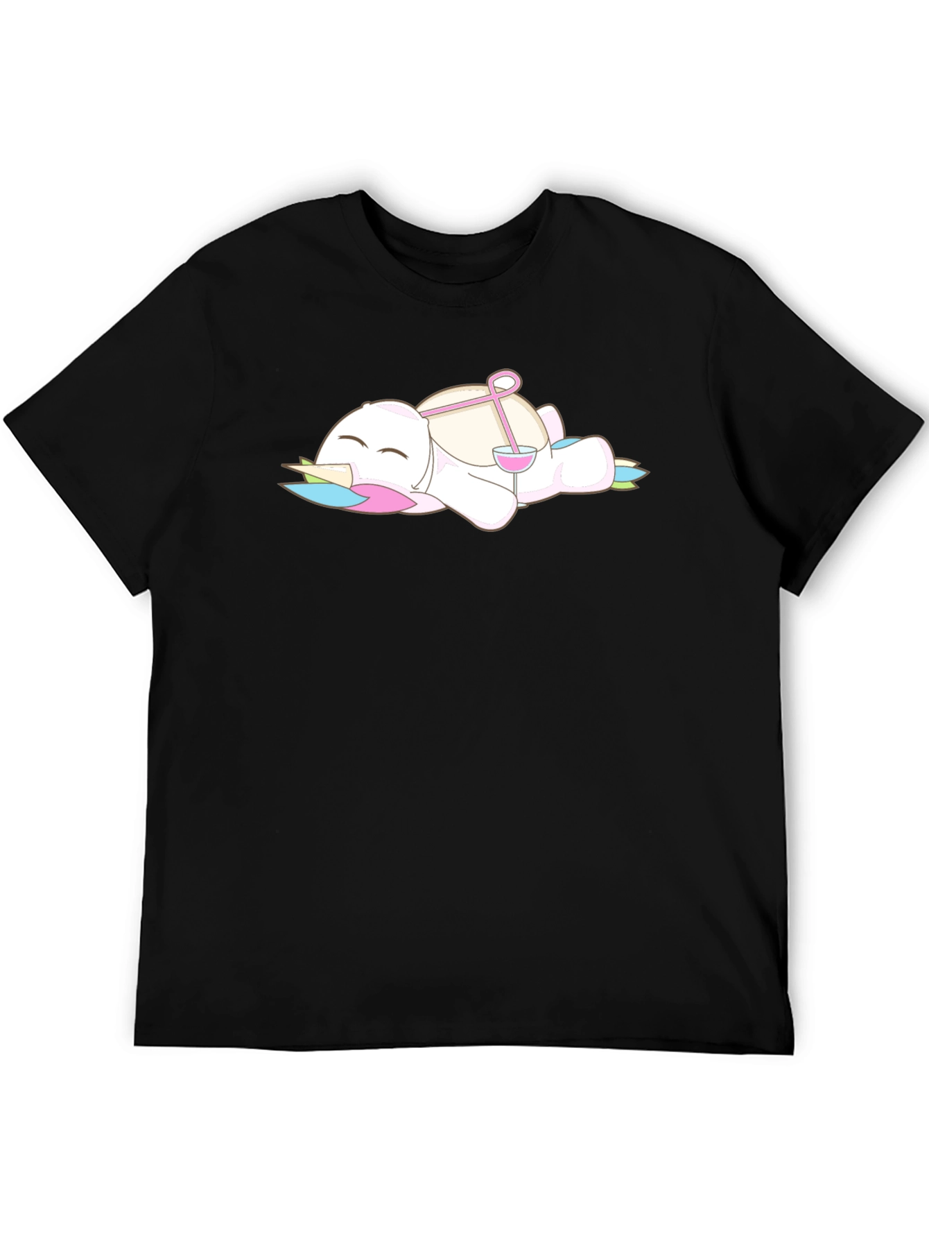 Black Unicorn Wine T-Shirt: Relaxed Drinking Cartoon Tee view 5