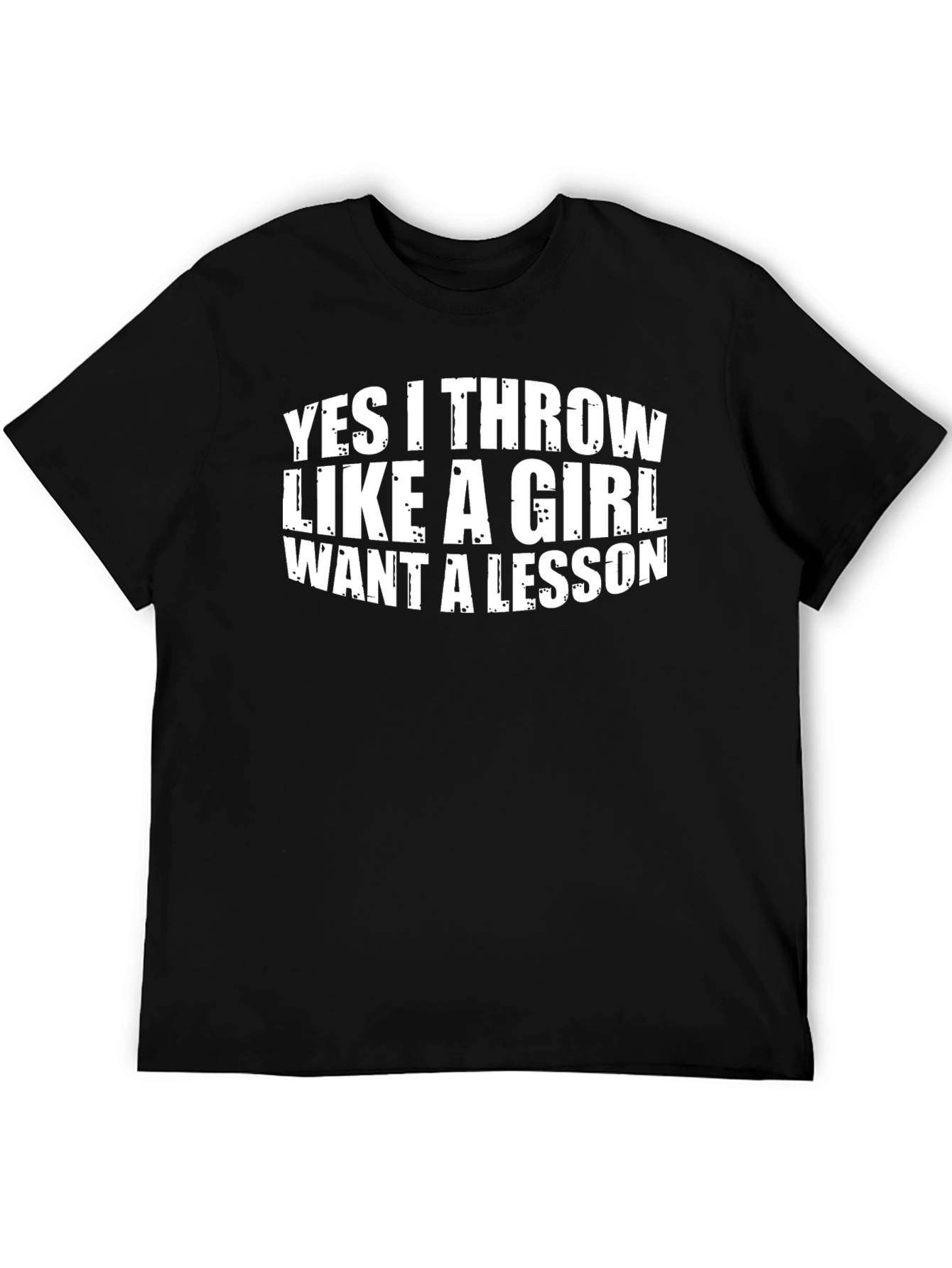 Black Funny 'Throw Like A Girl' Black Graphic Tee view 5