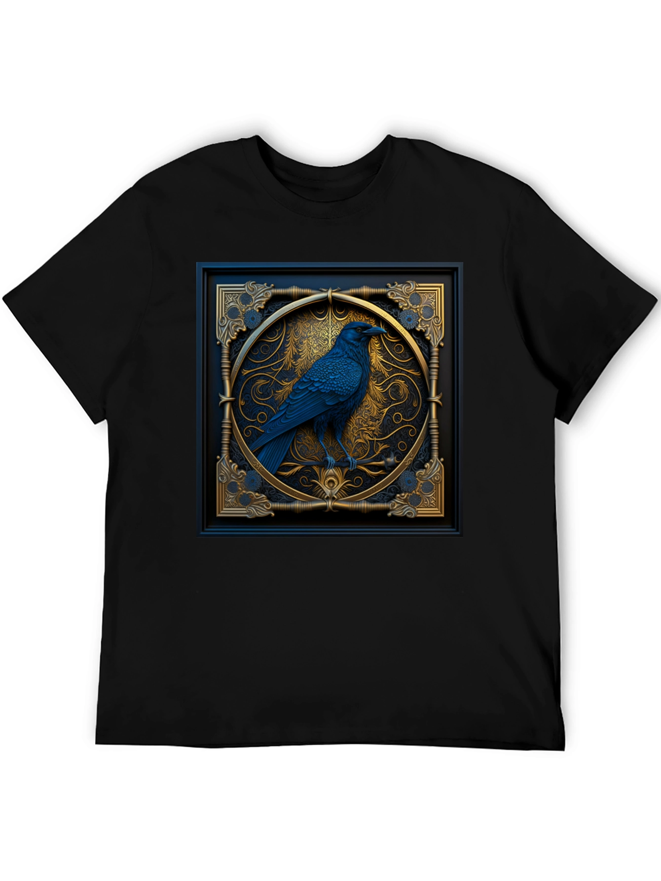 Black Raven Framed Graphic Tee - Gothic Style view 5