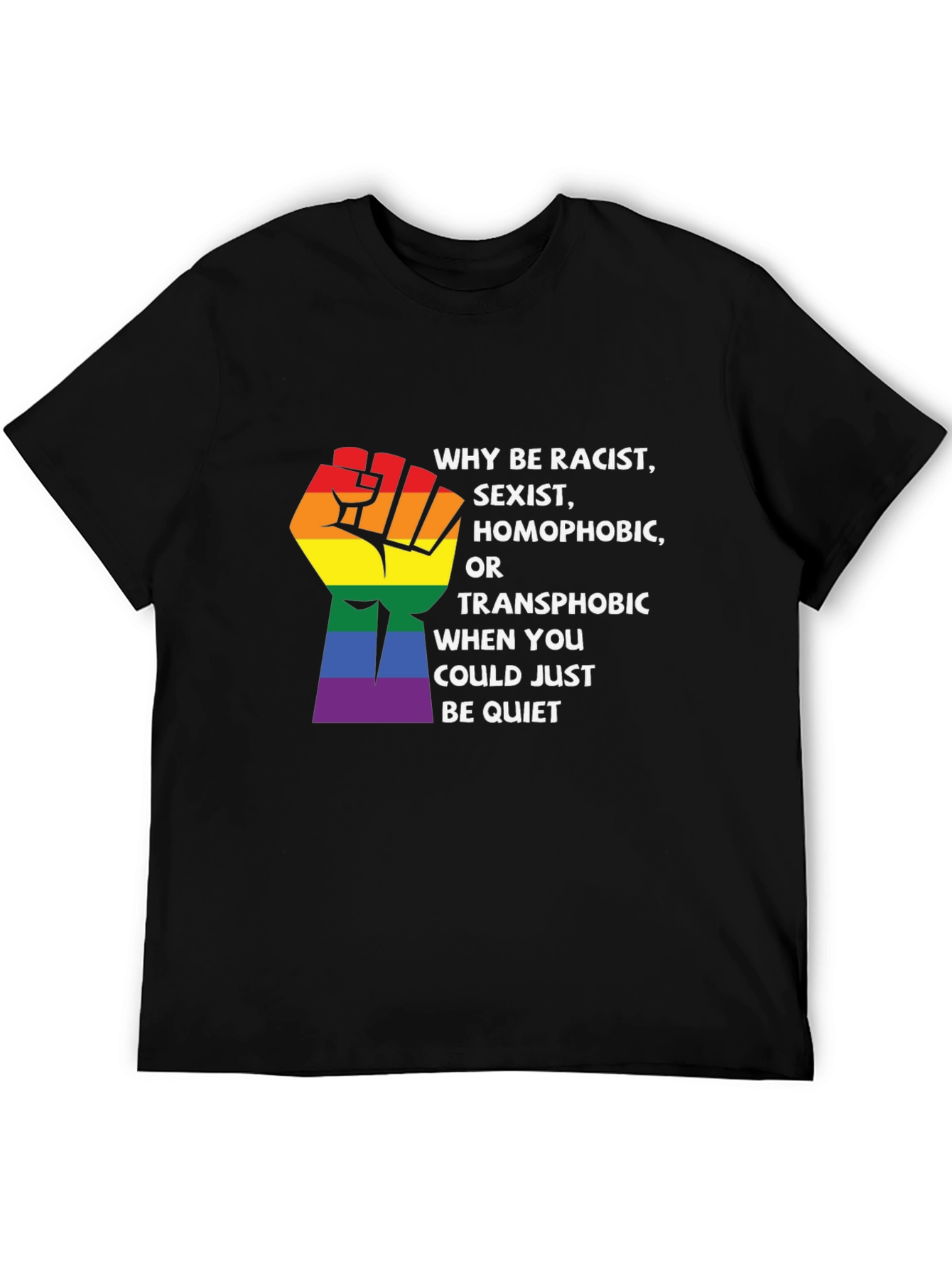 Black Equality Pride Graphic Tee - Why Be Racist view 5