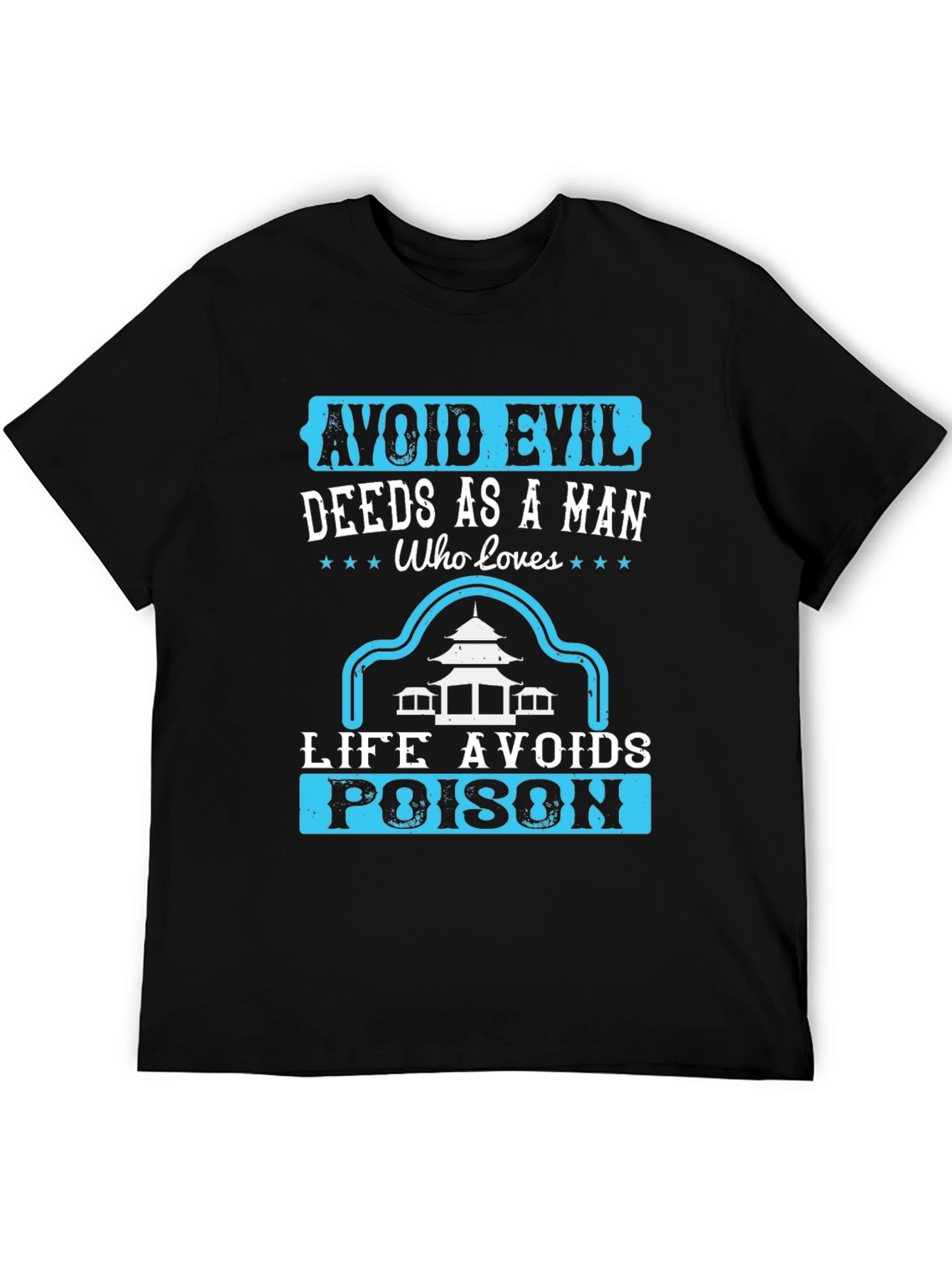Black Avoid Evil Deeds T-Shirt - Graphic Print Tee view 5