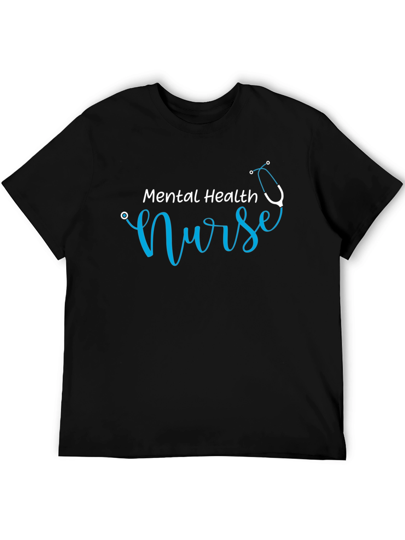 Black Mental Health Nurse Graphic Tee - Unisex Black T-Shirt view 5