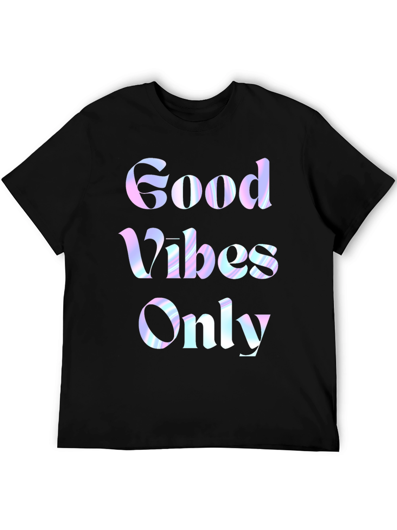 Black Good Vibes Only Graphic Tee - Black Cotton T-Shirt view 5
