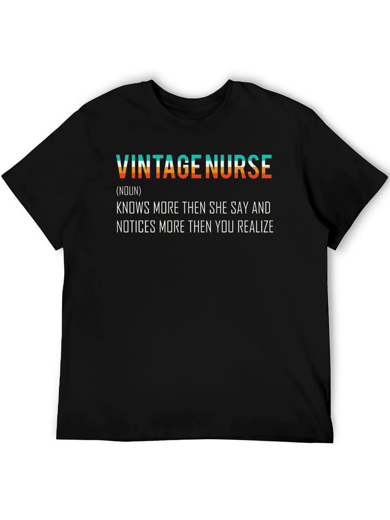 Black Vintage Nurse T-Shirt - Knows More Funny Gift view 5