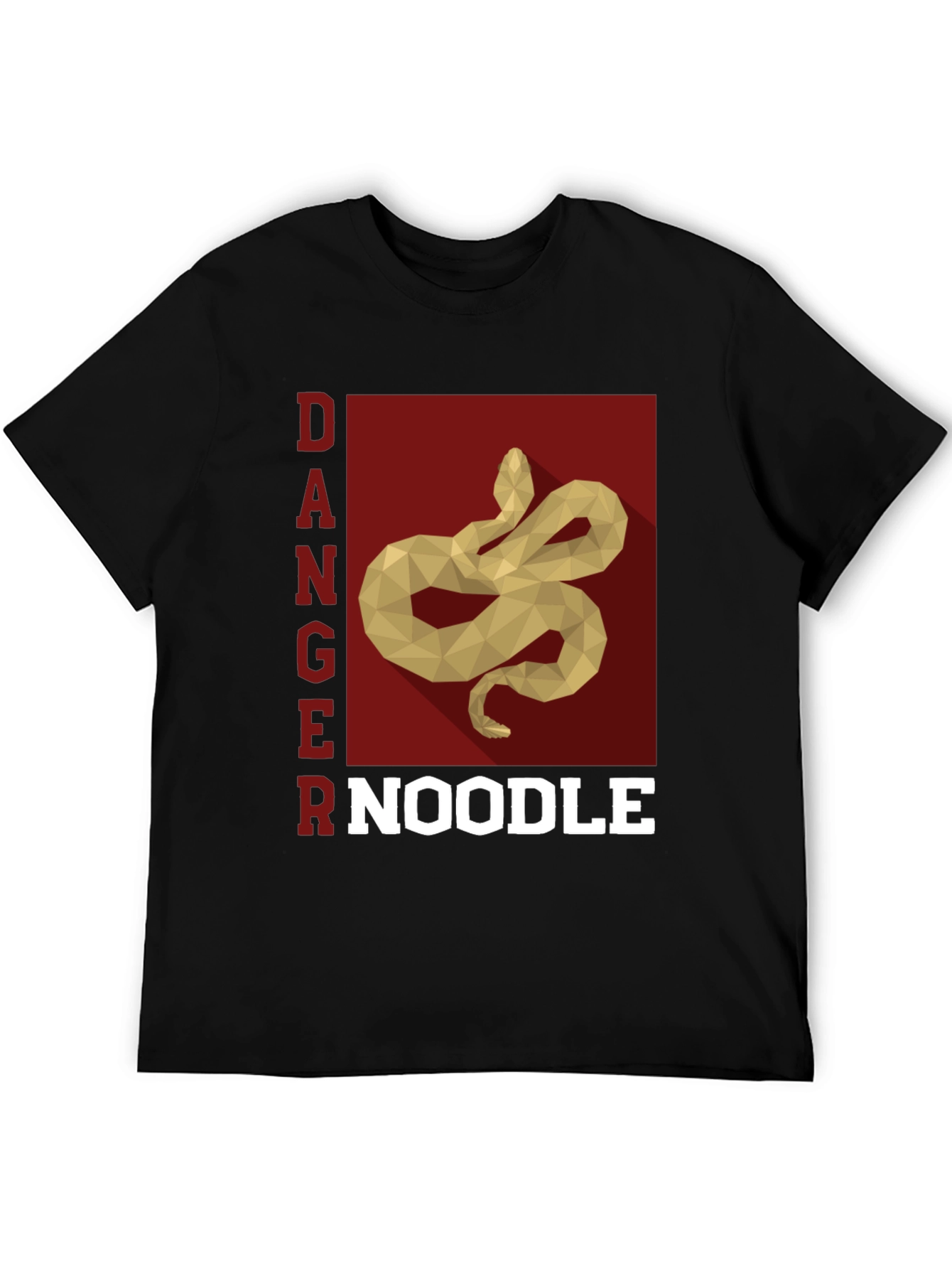 Black Danger Noodle Snake Graphic T-Shirt view 5