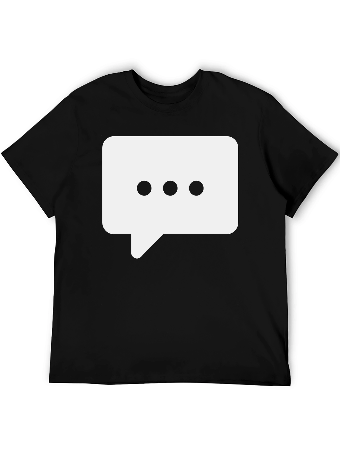 Black Black T-Shirt with Chat Bubble Design view 5
