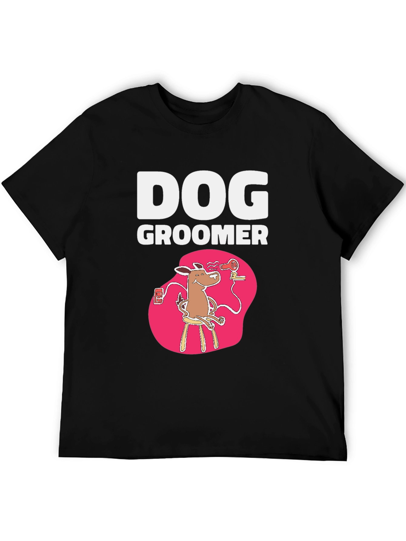 Black Dog Groomer T-Shirt - Funny Pet Stylist Tee view 5