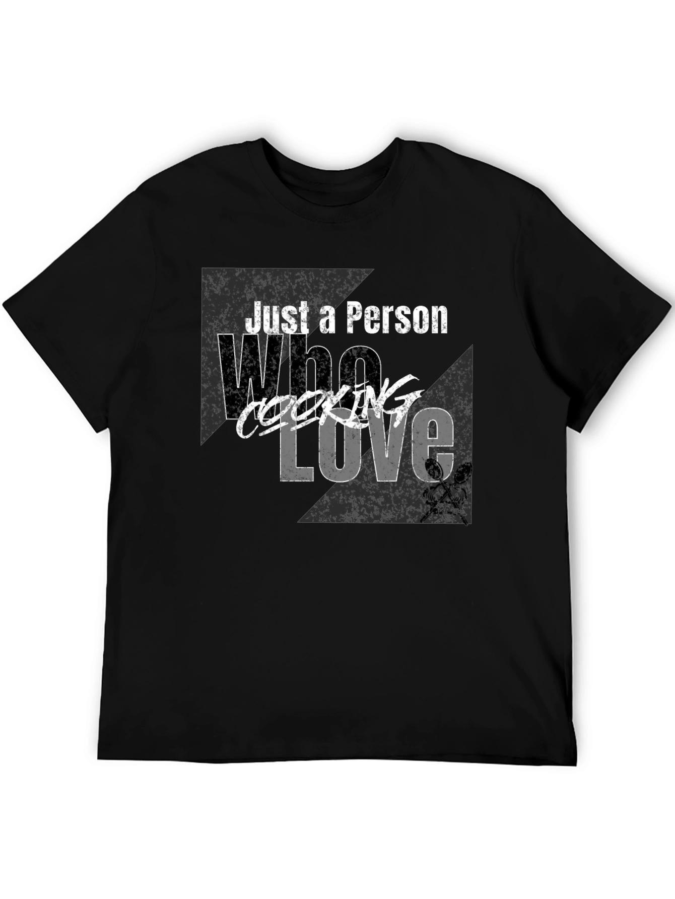 Black Just A Person Who Loves Cooking T-Shirt view 5