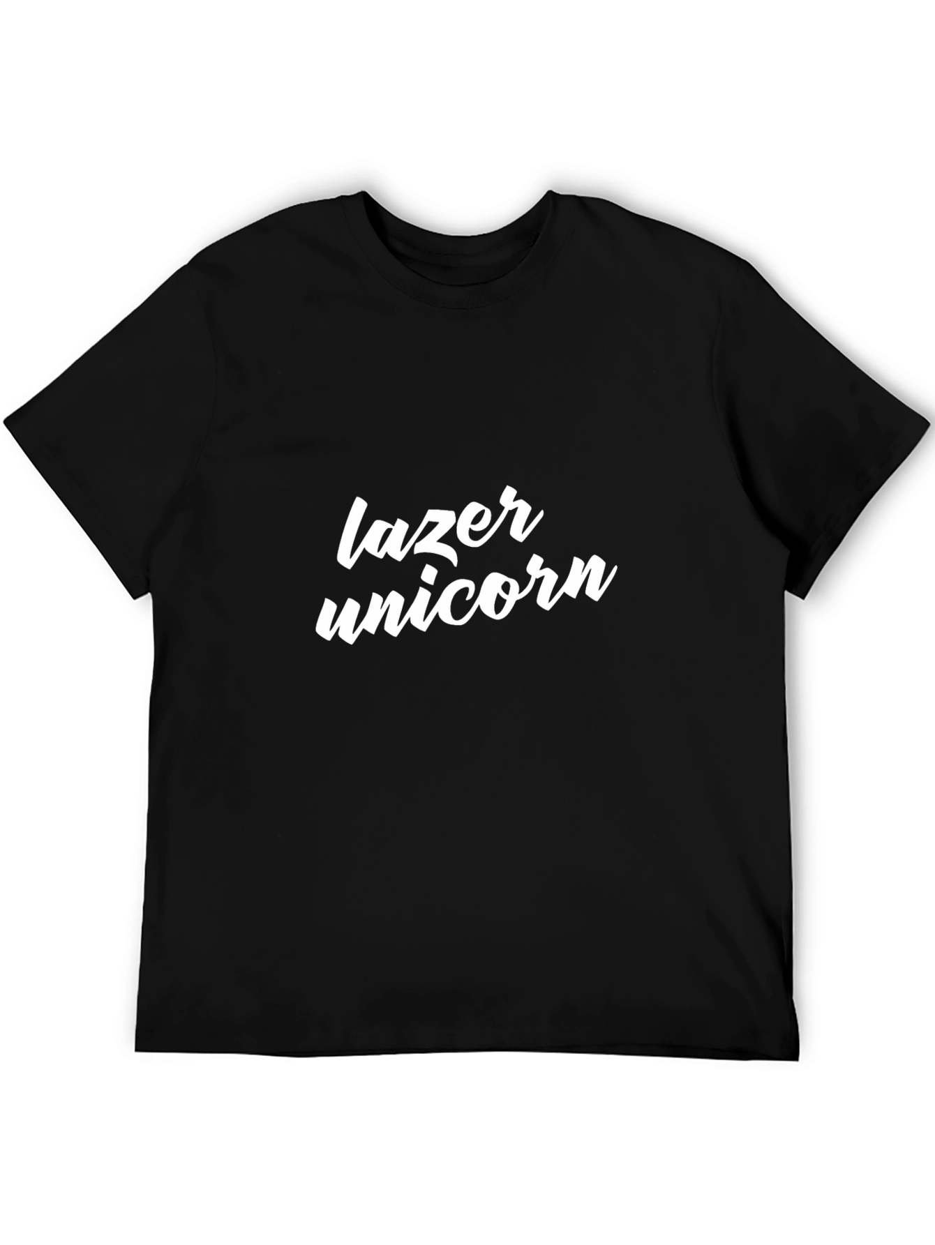 Black Lazer Unicorn Graphic Tee - Black Cotton T-Shirt view 5