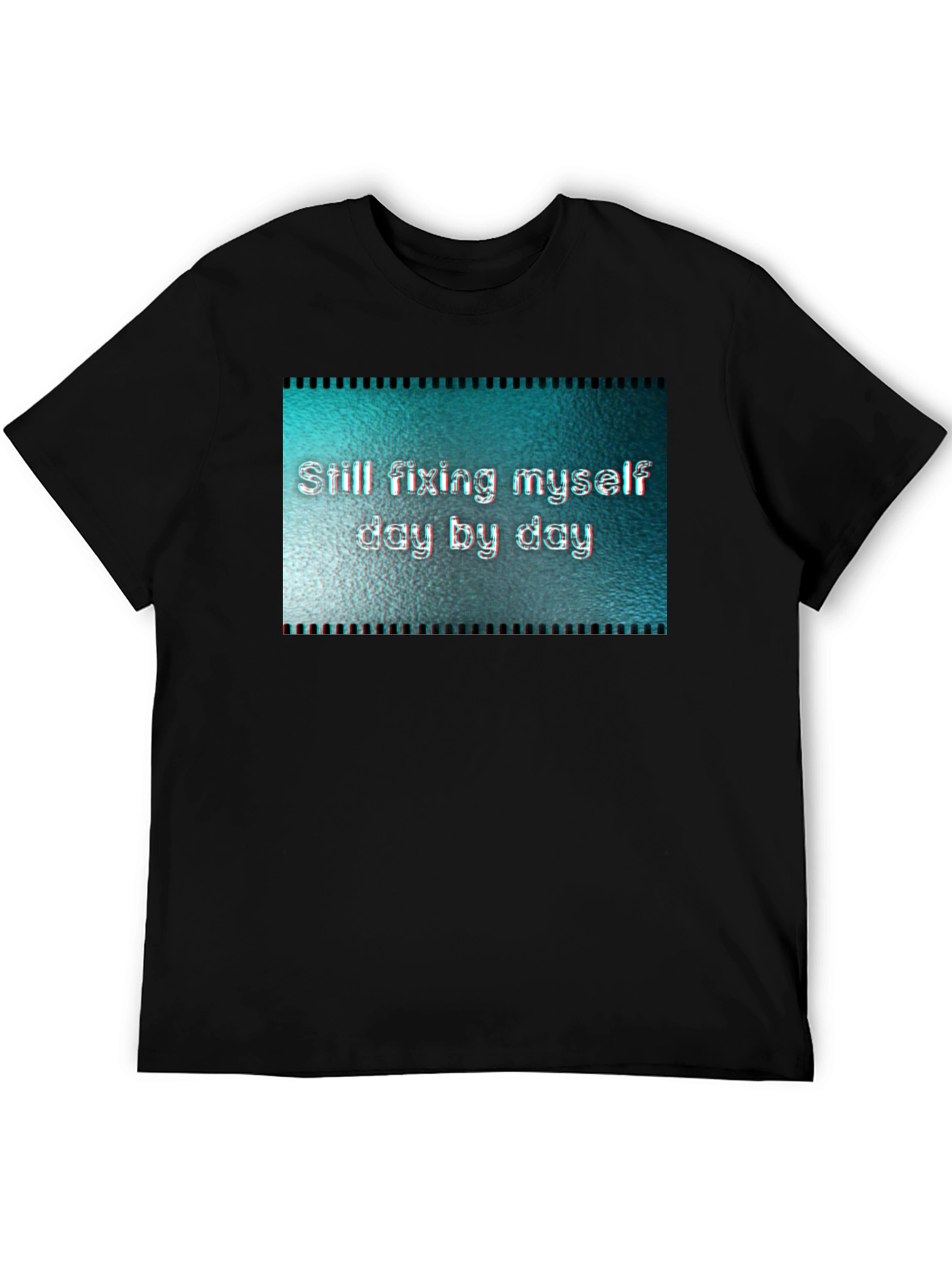 Black Fixing Myself Tee - Daily Motivation T-Shirt view 5