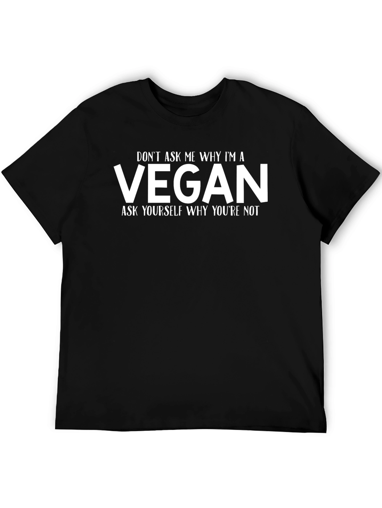 Black Vegan Slogan Tee - Ask Yourself Why You're Not view 5