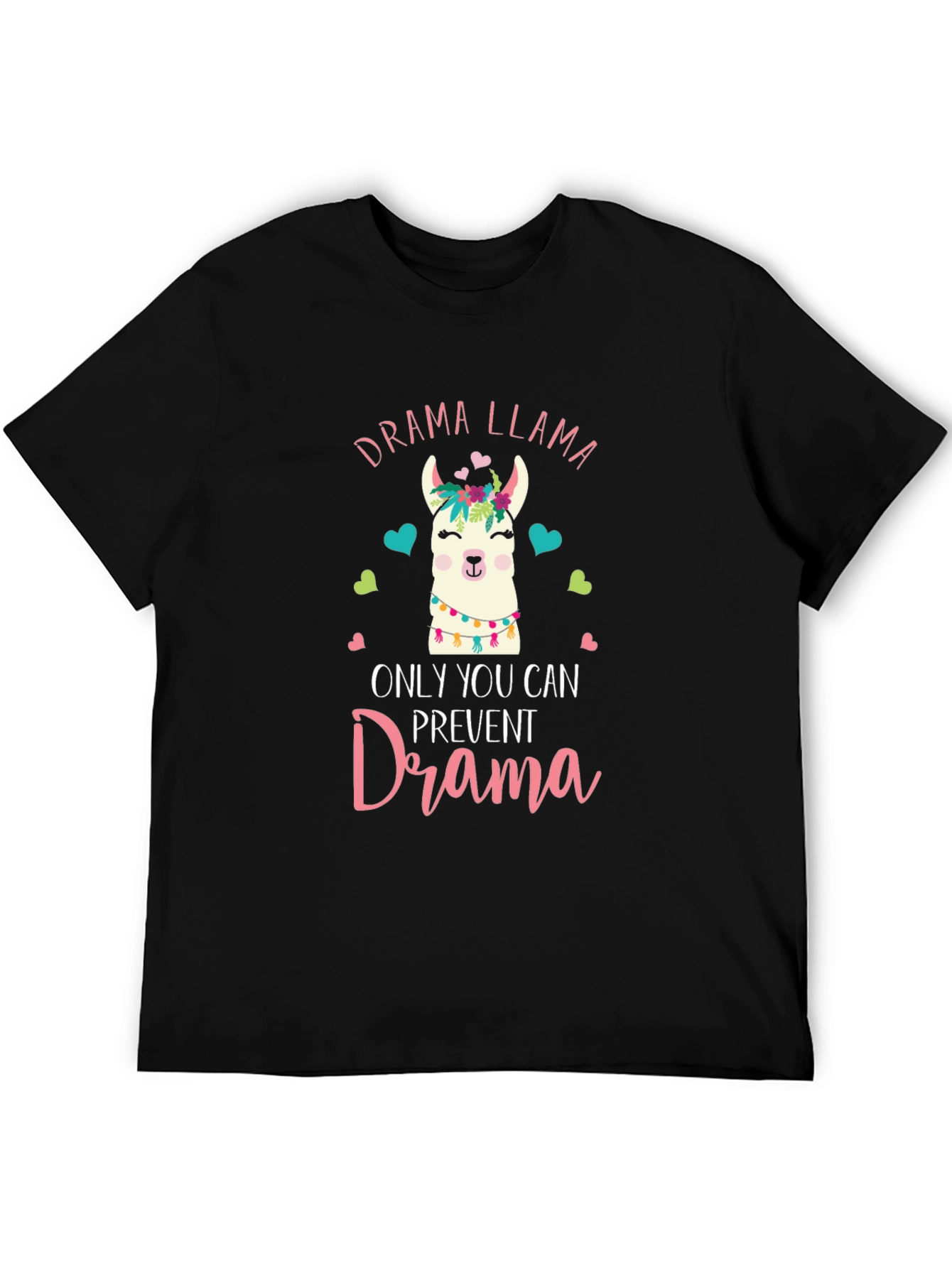 Black Drama Llama T-Shirt - Funny Animal Graphic Tee view 5