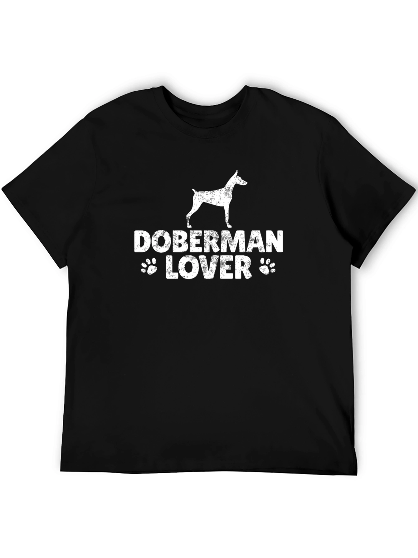Black Doberman Lover Graphic T-Shirt - Unisex Black Tee view 5