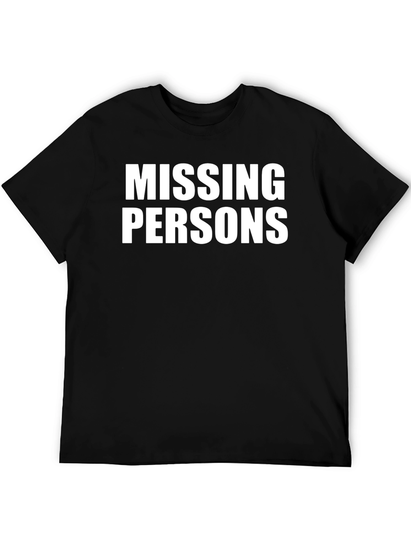 Black Missing Persons Graphic T-Shirt Novelty Tee view 5