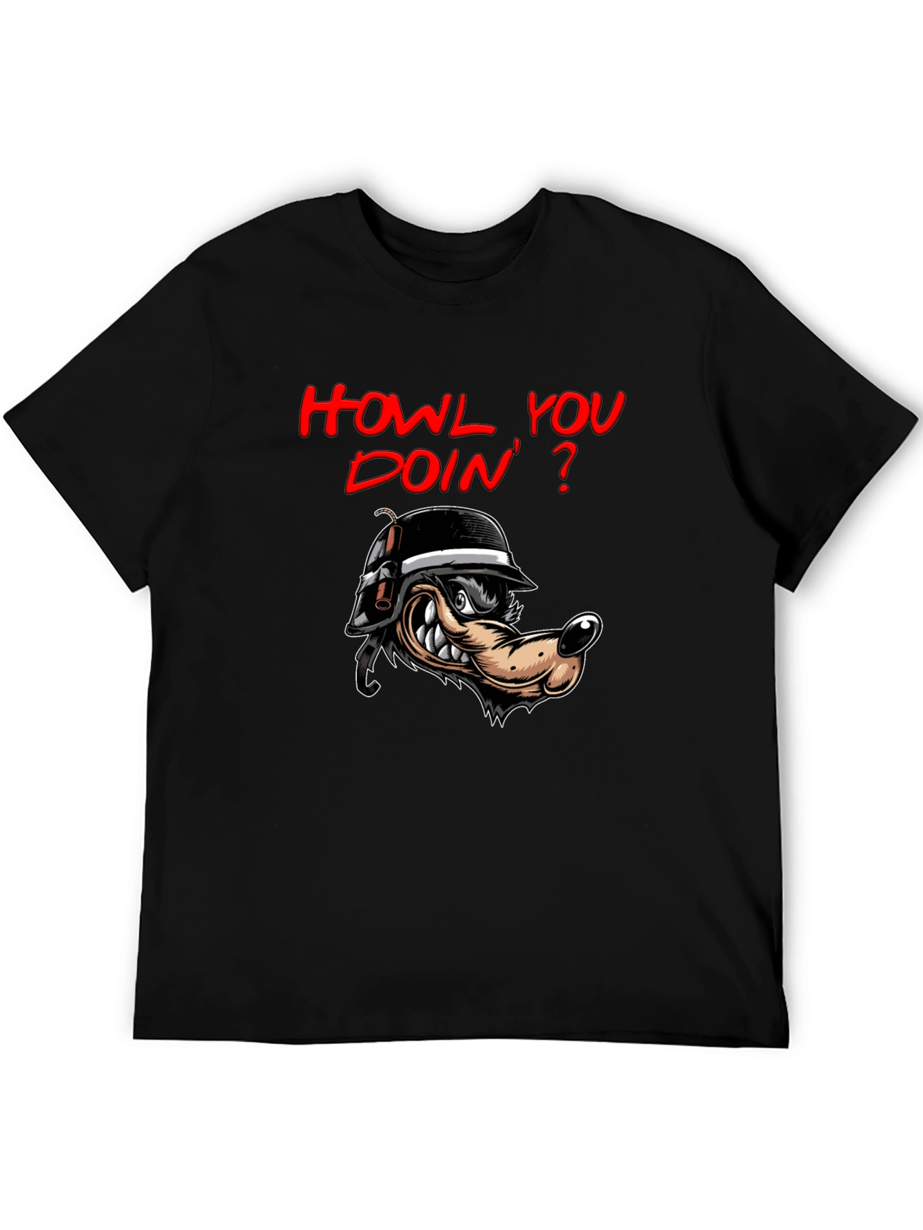 Black Howl You Doin' T-Shirt view 5