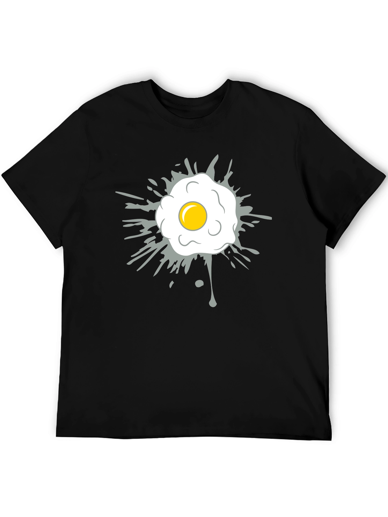 Black Fried Egg Graphic Tee - Casual Black T-Shirt view 5