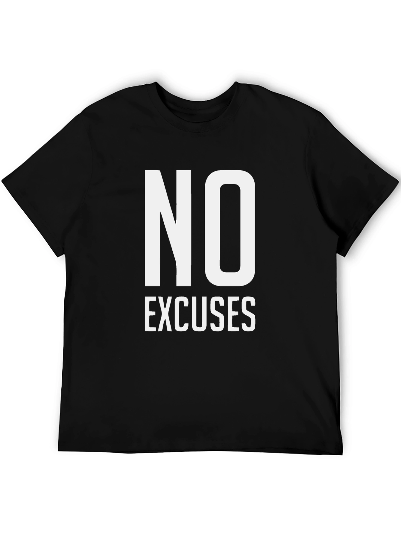 Black No Excuses Motivational T-Shirt view 5