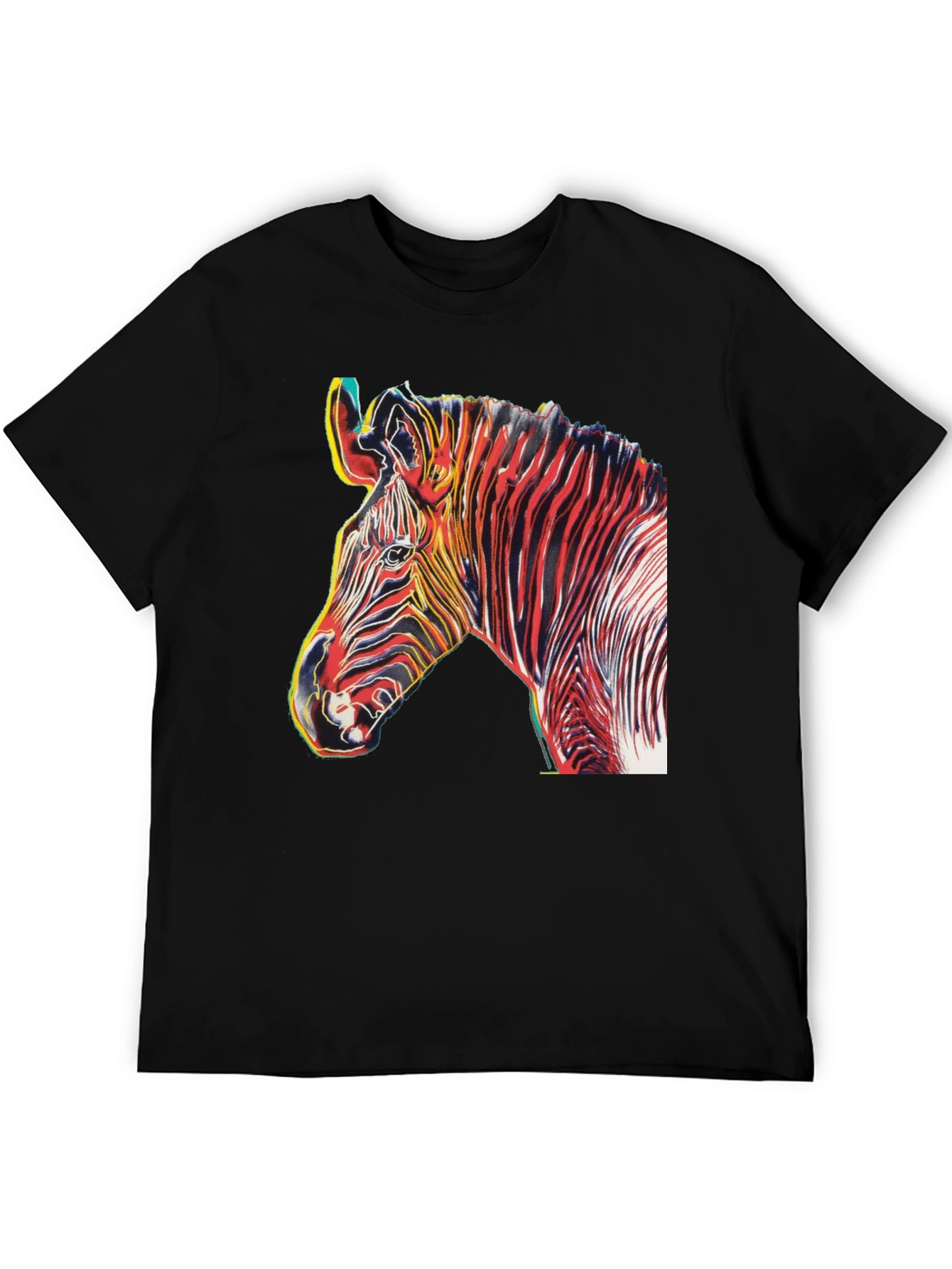 Black Zebra Art Graphic T-Shirt view 5