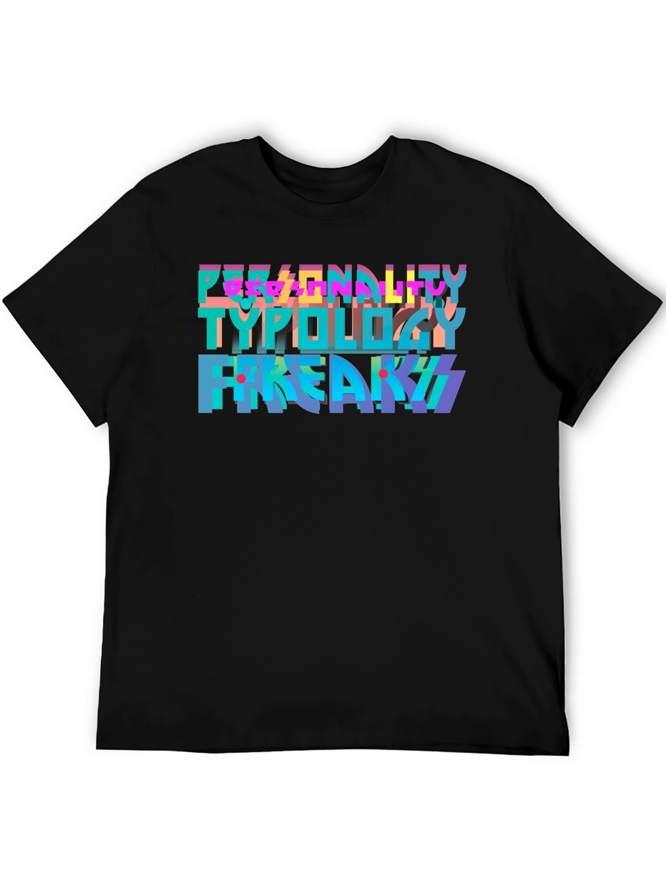 Black Personality Typology T-Shirt - Freaky Tee view 5