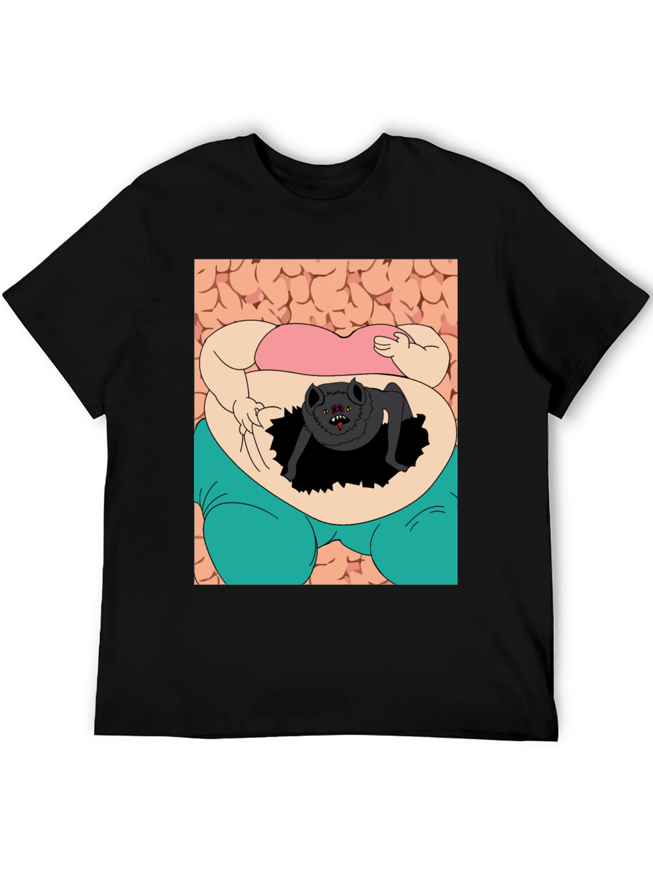 Black Cartoon Creature T-Shirt view 5
