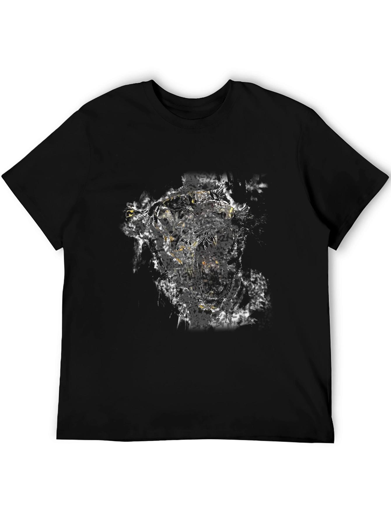 Black Tiger Graphic Black T-Shirt - Bold Animal Print Tee view 5