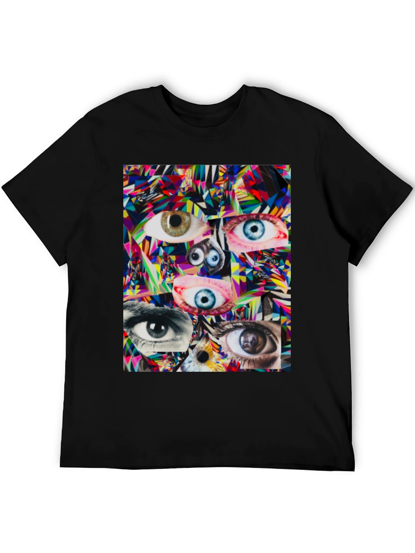 Black Eye Collage Graphic Tee - Black Unisex T-Shirt view 5