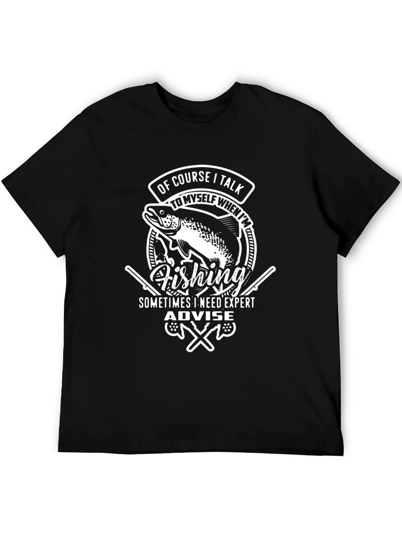 Black Fishing Expert Black Graphic T-Shirt view 5