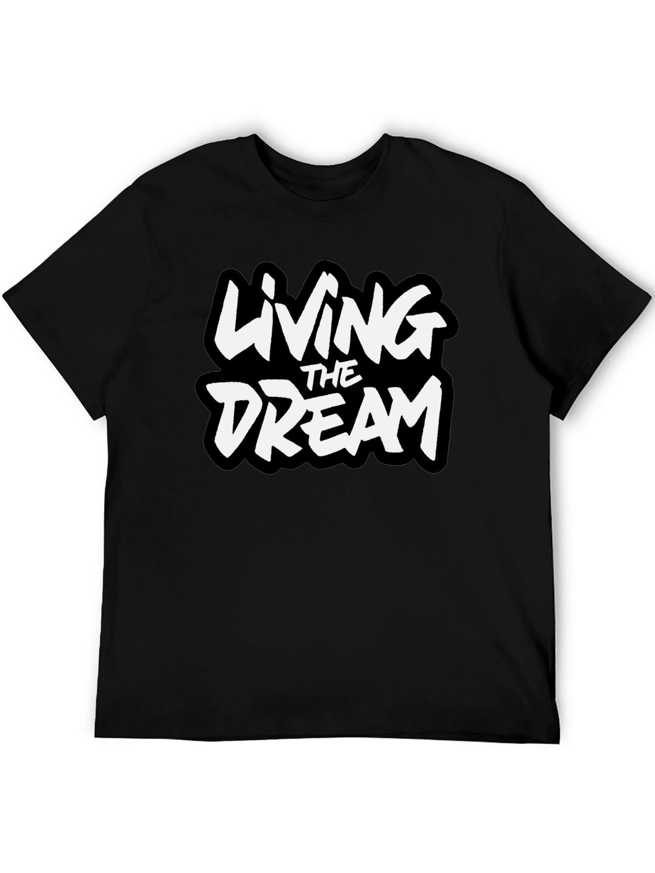 Black Living The Dream Graphic Tee - Black Cotton Blend view 5
