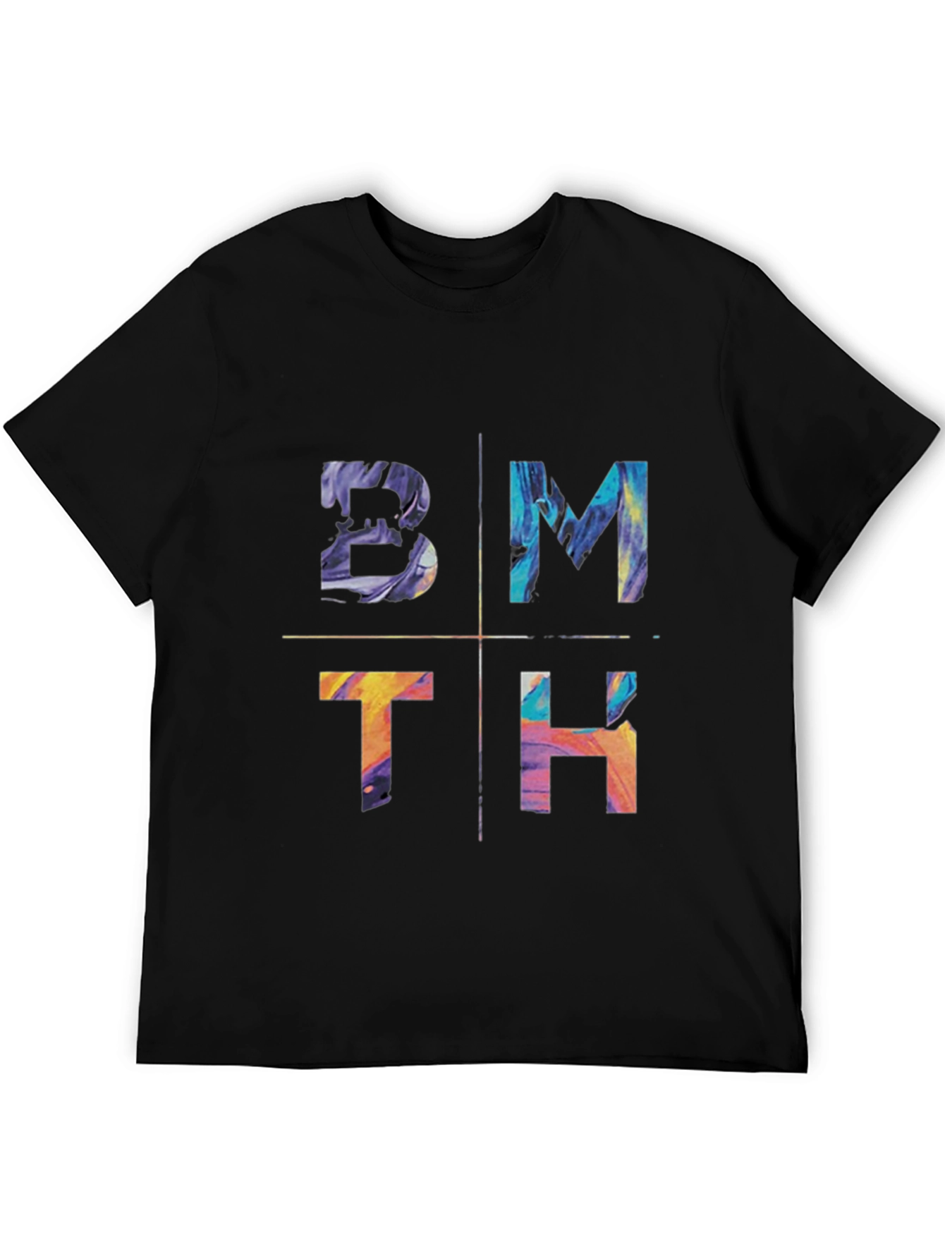 Black BMTH Colorful Graphic Tee view 5