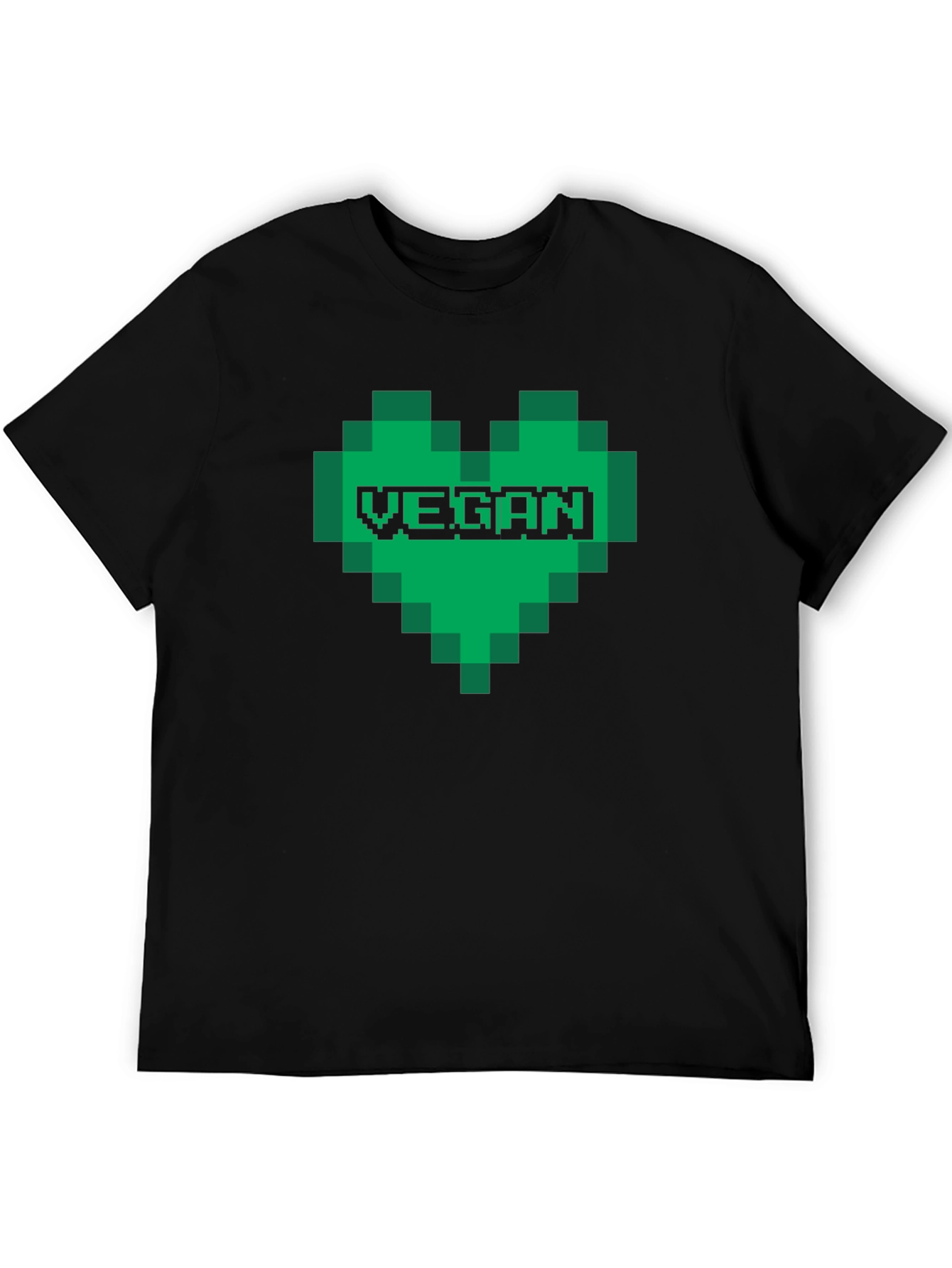 Black Vegan Pixel Heart T-Shirt view 5