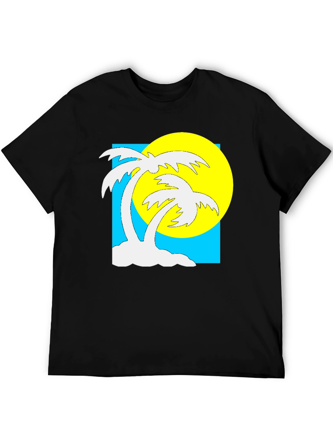 Black Tropical Palm Tree Graphic T-Shirt - Summer Vibes view 5