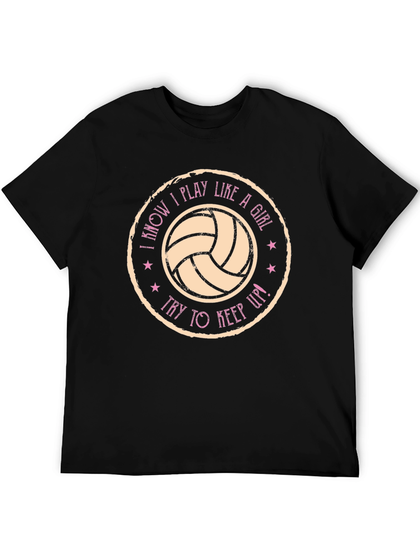 Black I Play Like a Girl Volleyball Graphic T-Shirt view 5