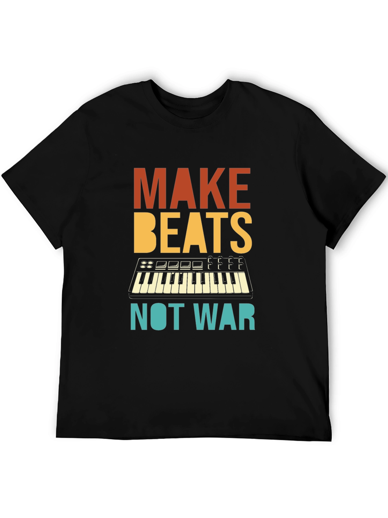 Black Make Beats Not War Graphic T-Shirt view 5