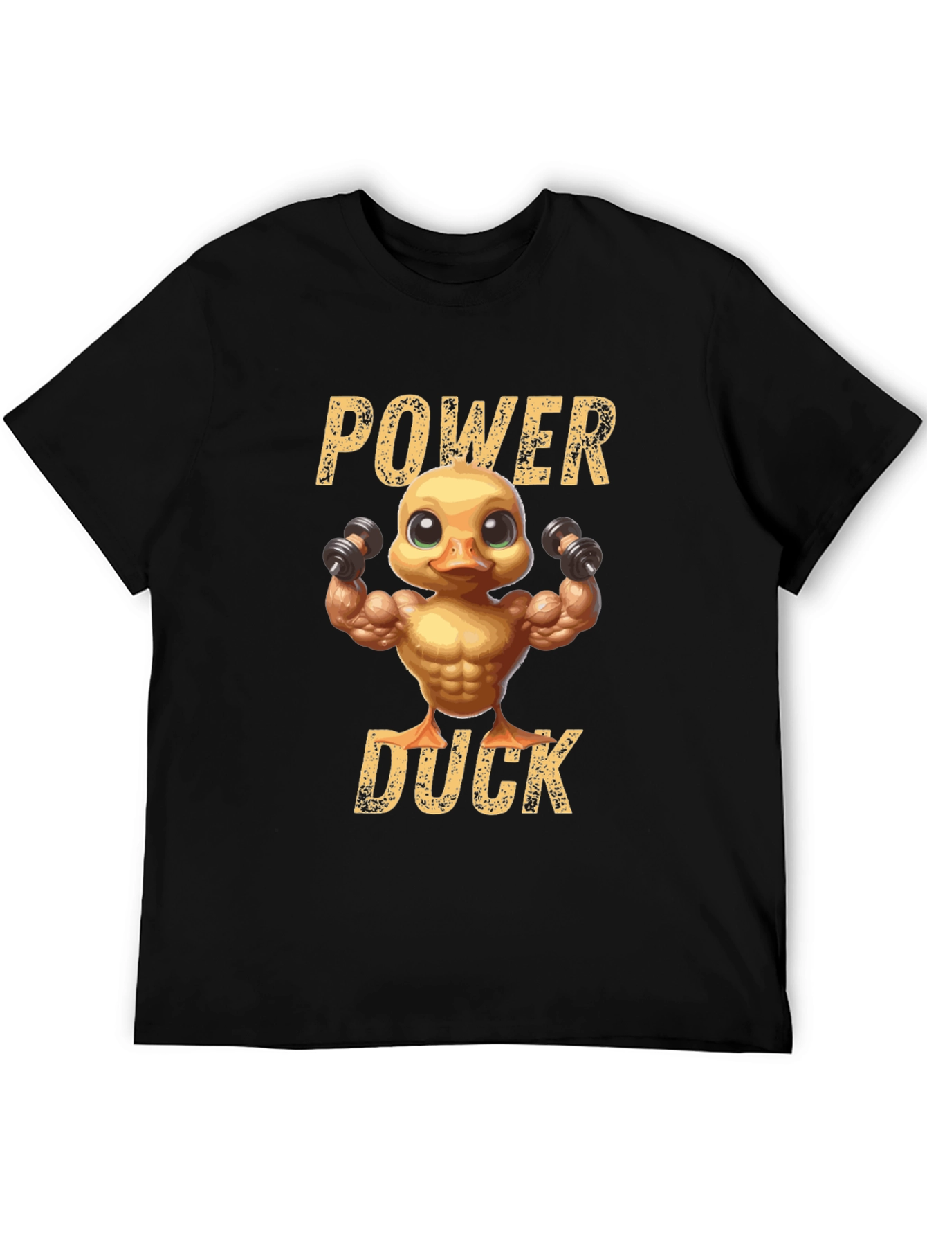 Black Power Duck Graphic T-Shirt - Fitness Humor Tee view 5