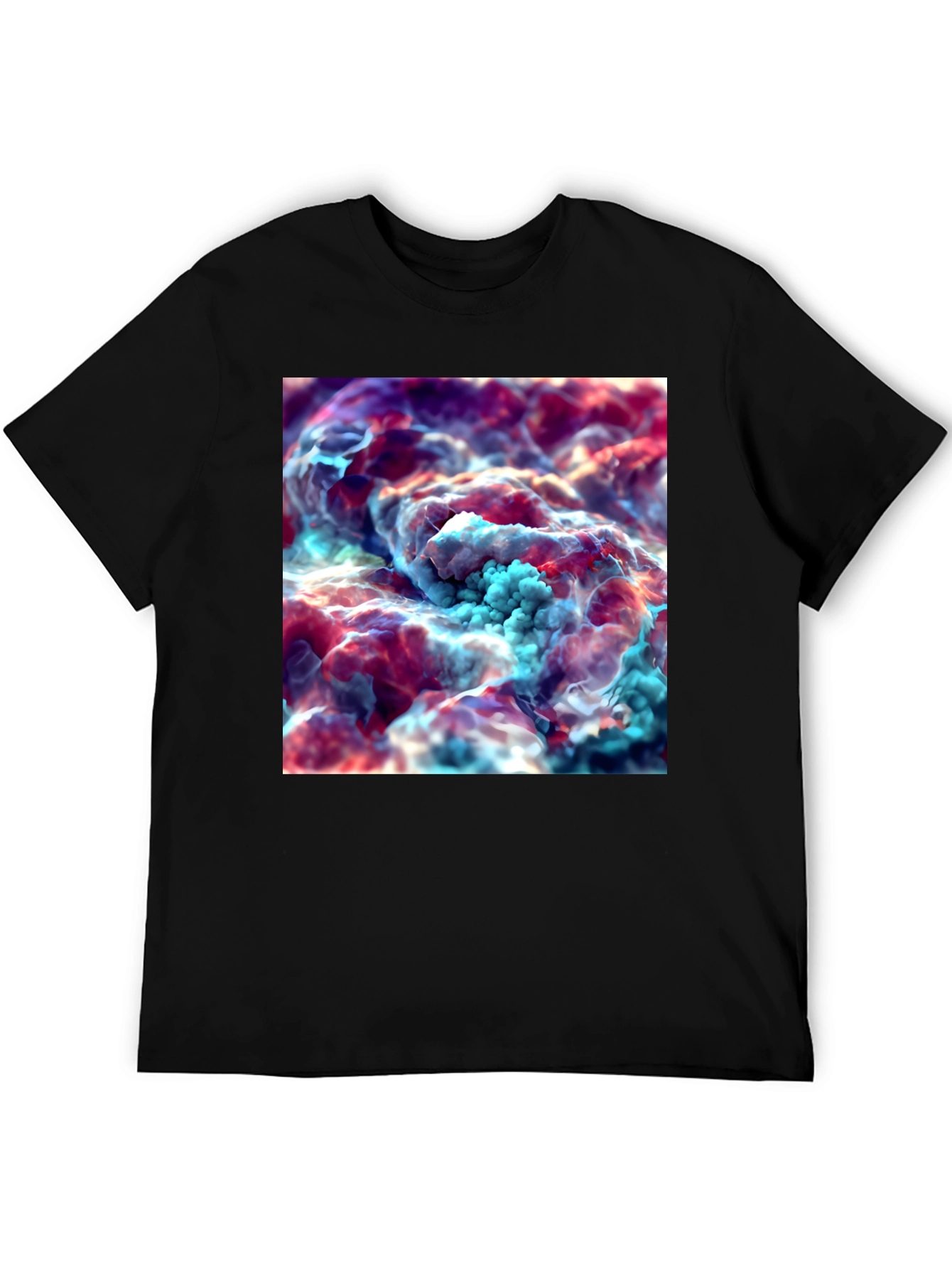 Black Abstract Cloudscape Graphic Tee - Unisex Black T-Shirt view 5