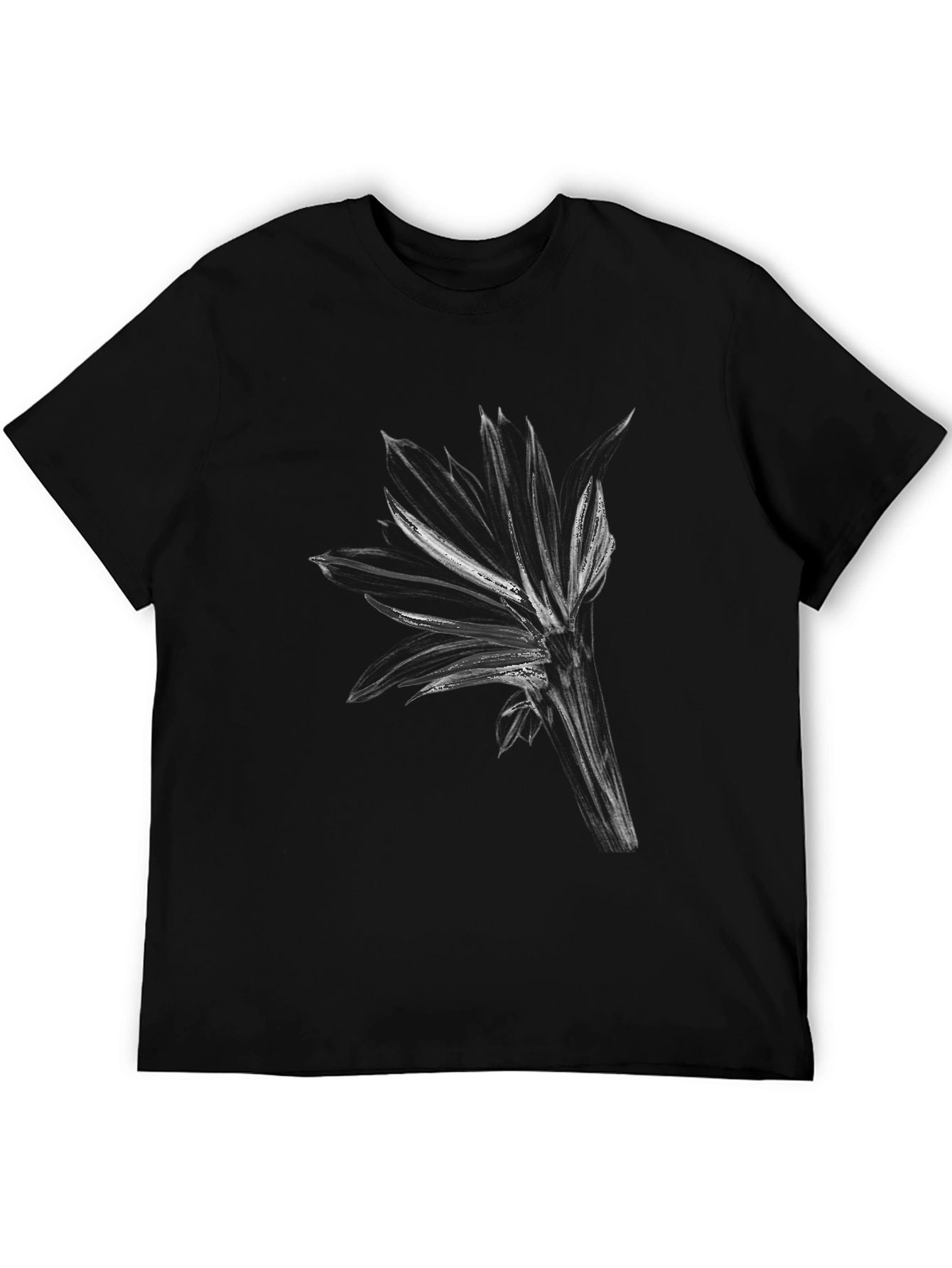 Black Abstract Floral Graphic Black T-Shirt view 5