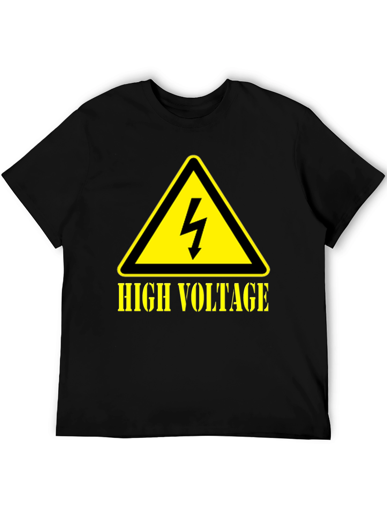 Black High Voltage Graphic T-Shirt, Black Cotton Tee view 5