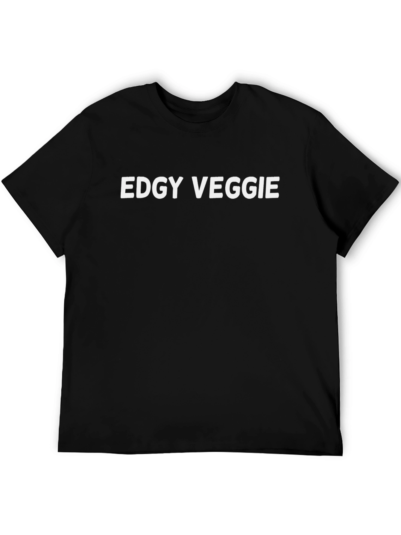 Black Edgy Veggie Graphic Tee - Black Cotton T-Shirt view 5