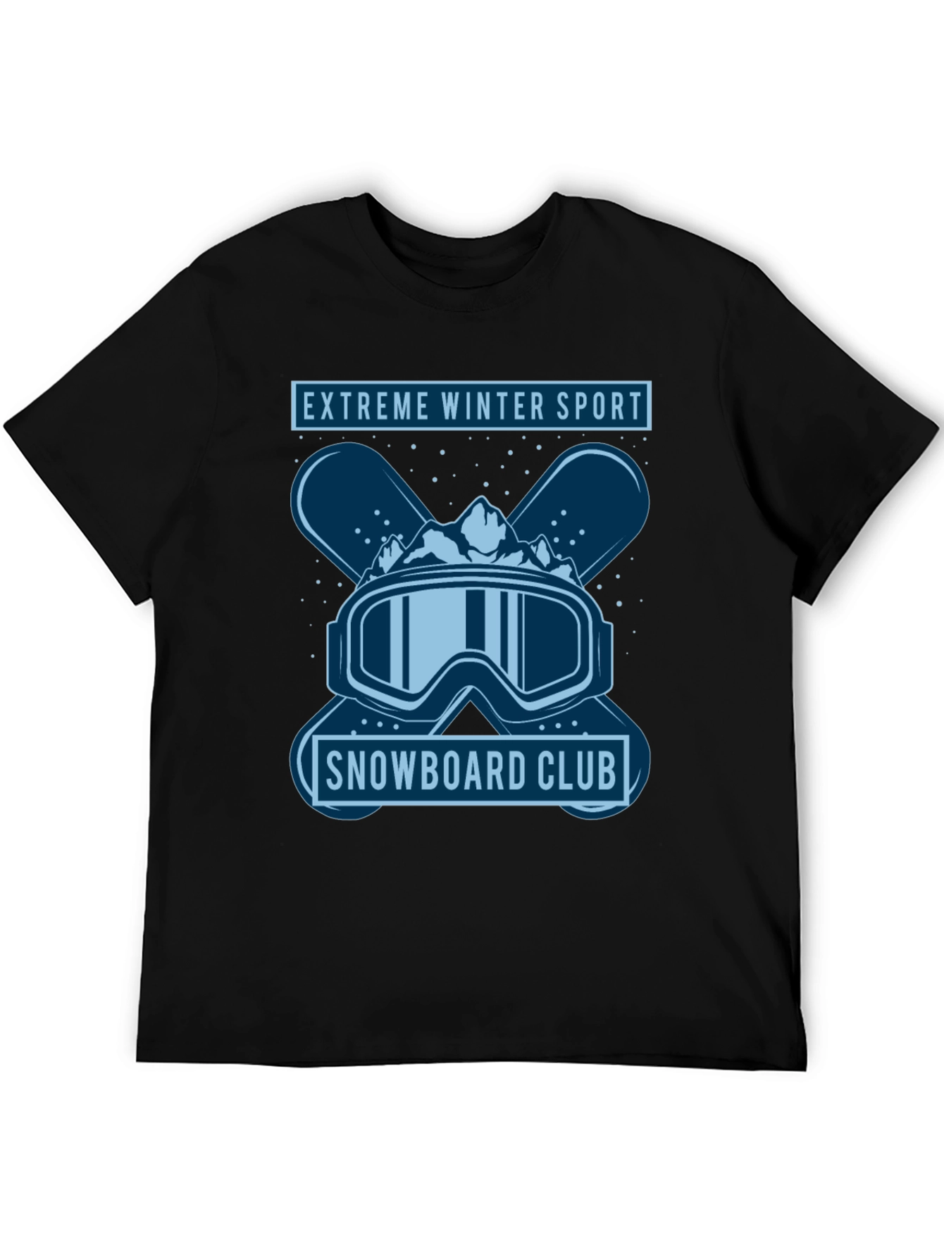 Black Extreme Winter Sport Snowboard Club Graphic Tee view 5