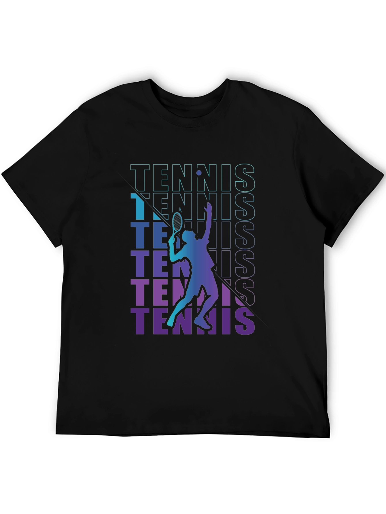 Black Tennis Player Graphic T-Shirt view 5