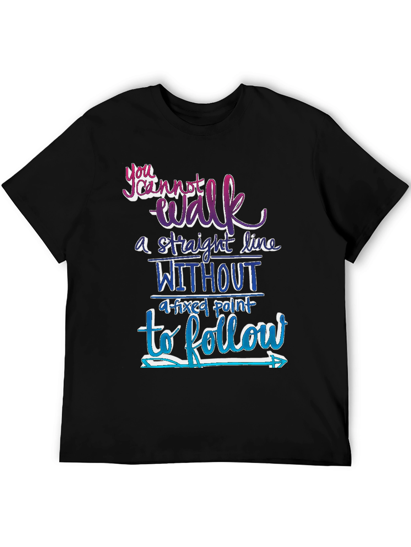 Black Motivational Graphic T-Shirt: Follow Your Path view 5