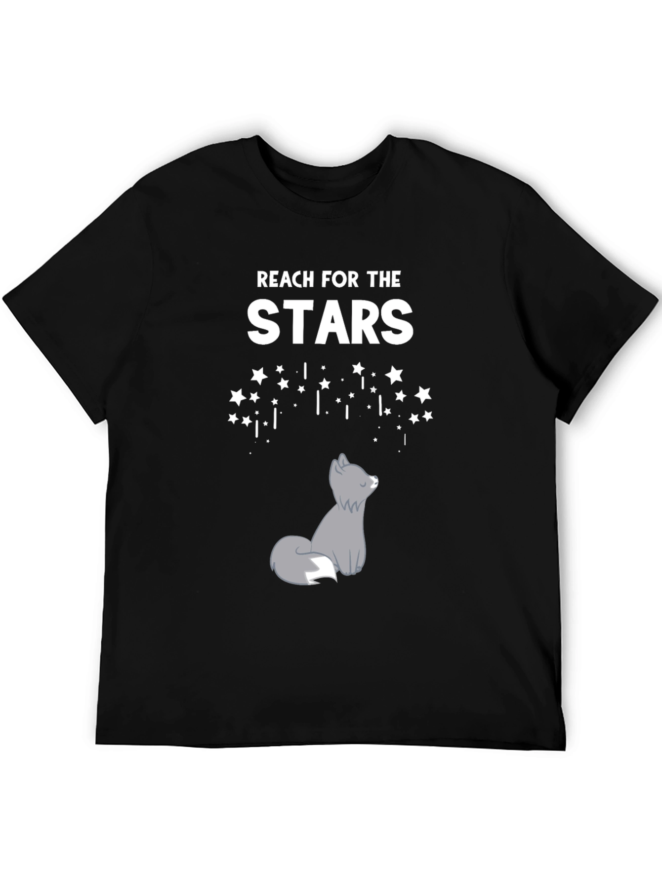 Black Reach for the Stars Wolf Graphic Tee view 5