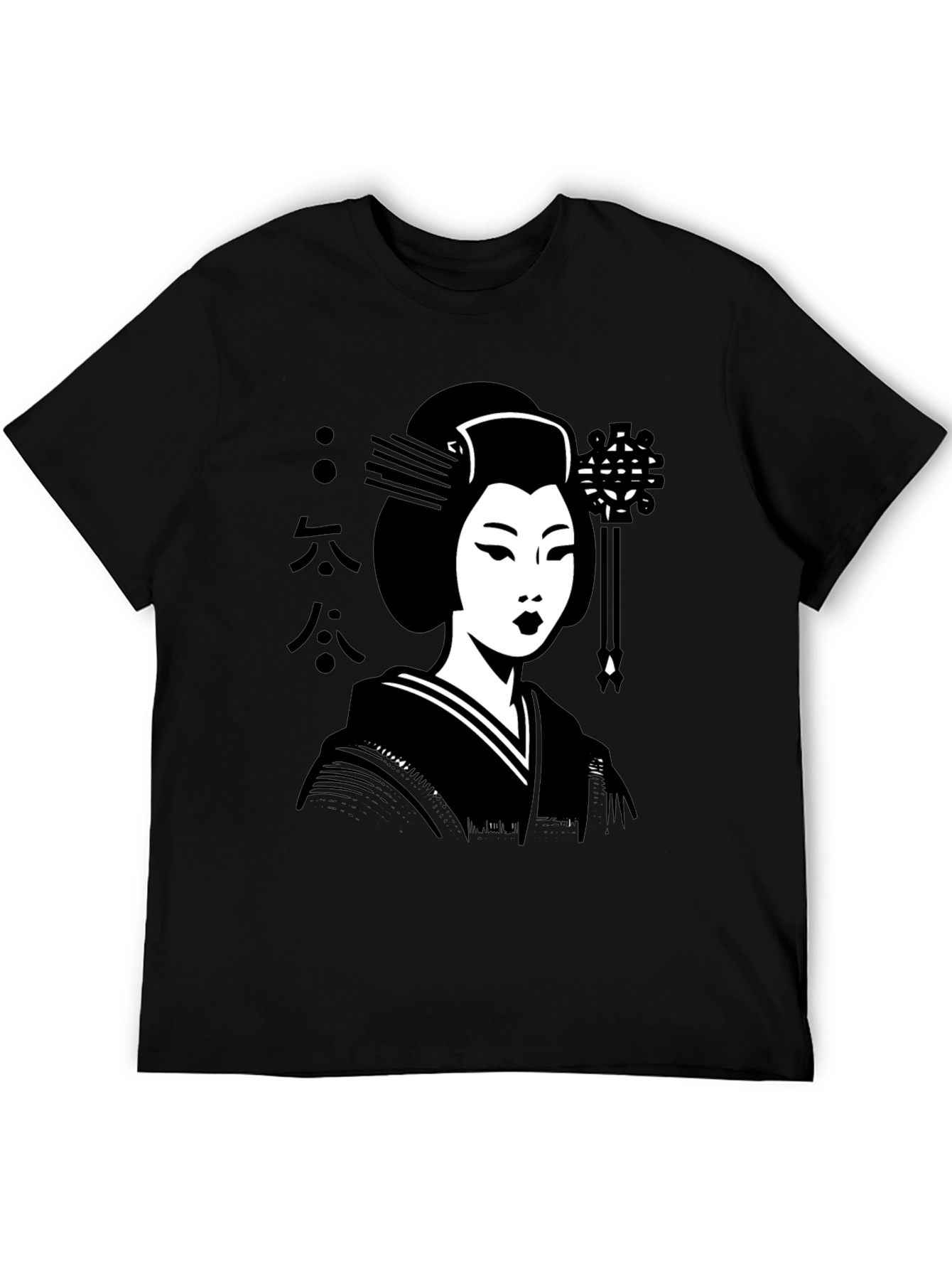 Black Geisha Graphic Tee - Black Cotton T-Shirt view 5