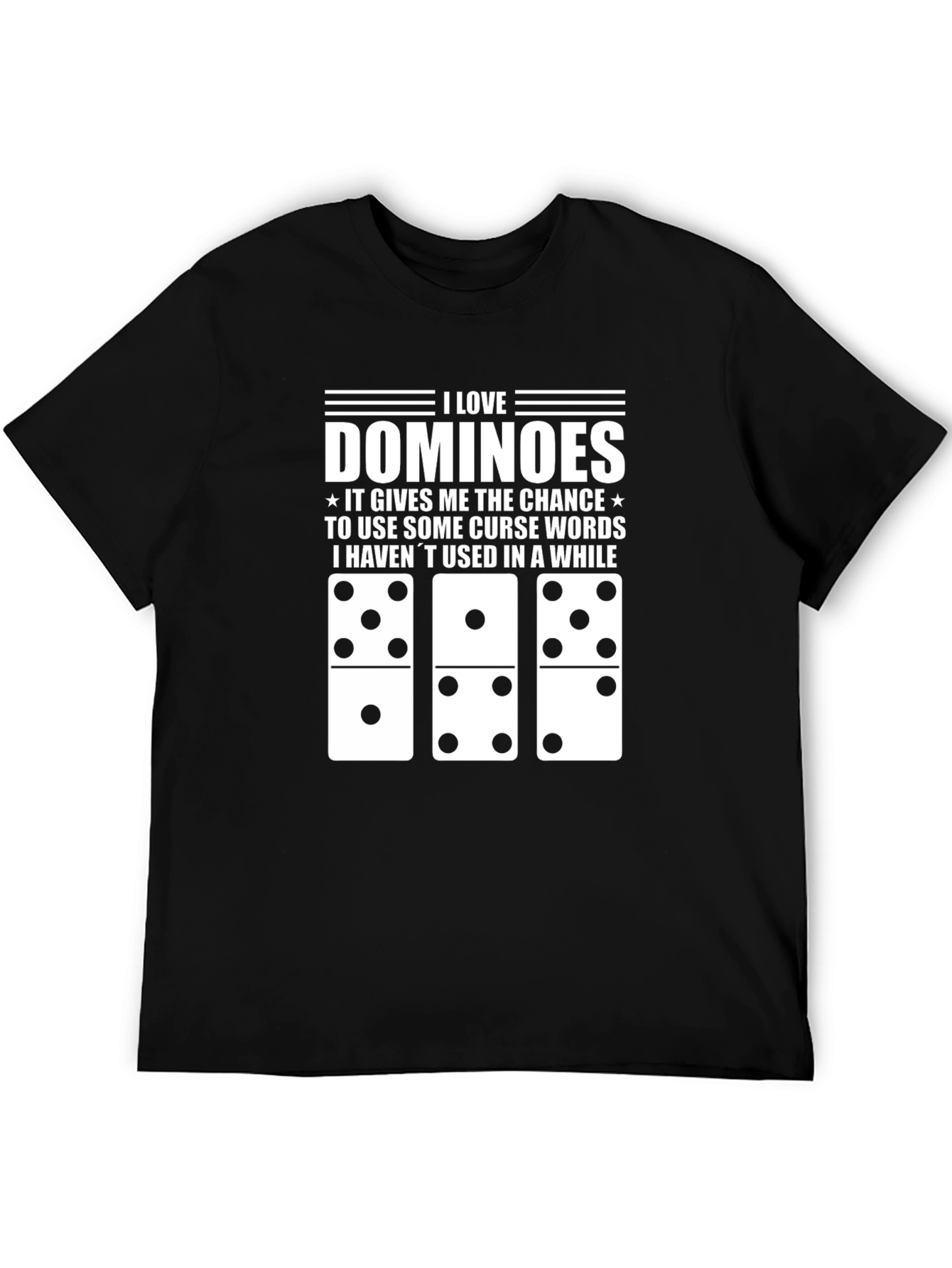 Black I Love Dominoes Black T-Shirt Funny Curse Word Tee view 5